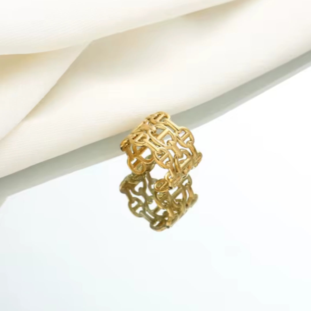 Gold decorative clip on a white background