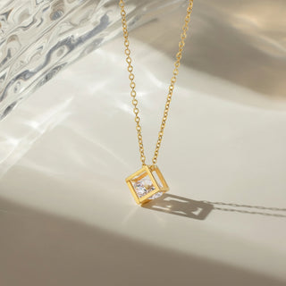 Nova CZ Cube Necklace