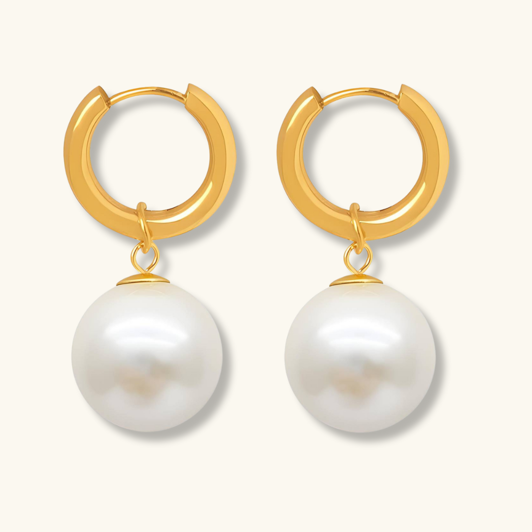 Pearl Hoops Earrings